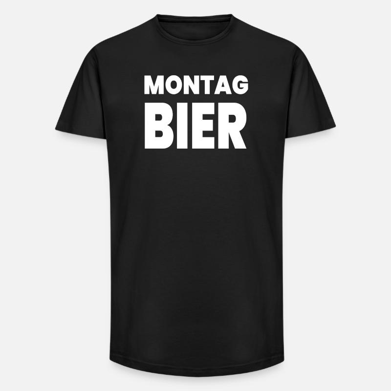 Bier - Long Fit Männer T-Shirt - Schwarz