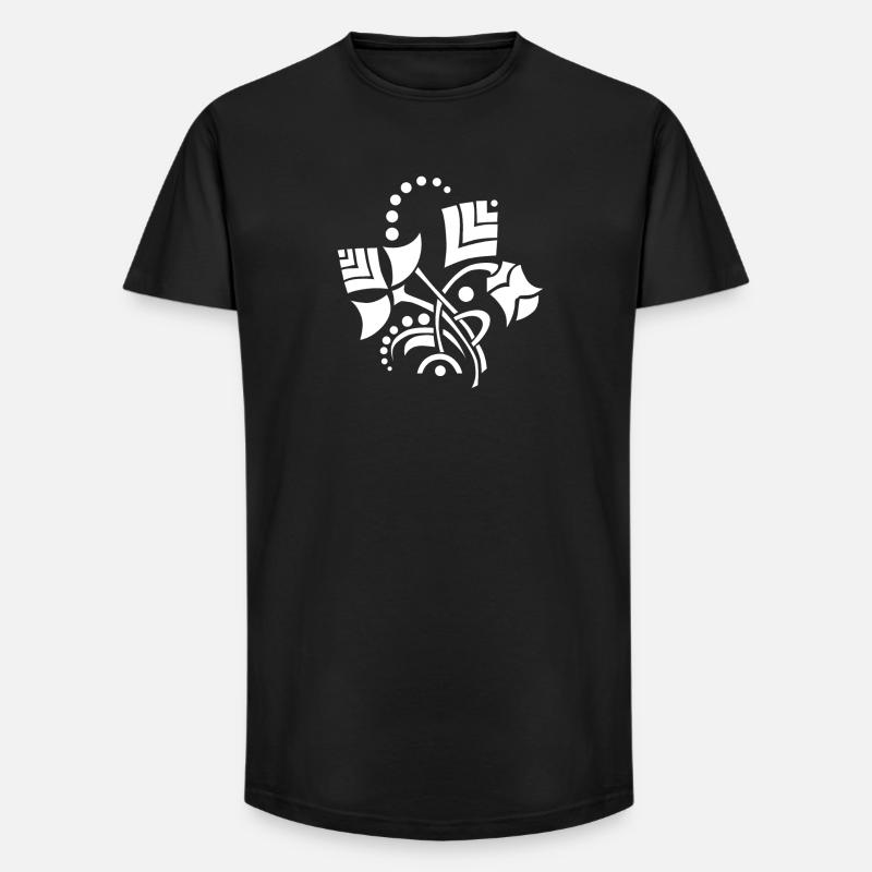 Deko-Blumen - Long Fit Männer T-Shirt - Schwarz