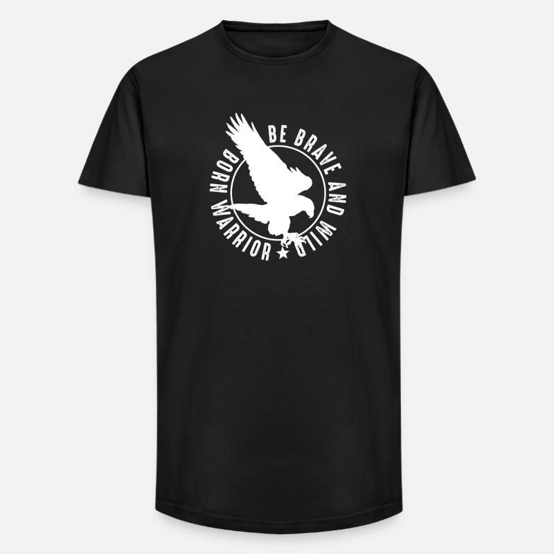 Tapferer Krieger-Adler-Emblem - Long Fit Männer T-Shirt - Schwarz