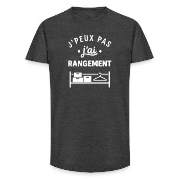 J'peux pas j'ai rangement - T-shirt coupe longue homme - charbon - Devant - AI Model Male 185 light (185cm)
