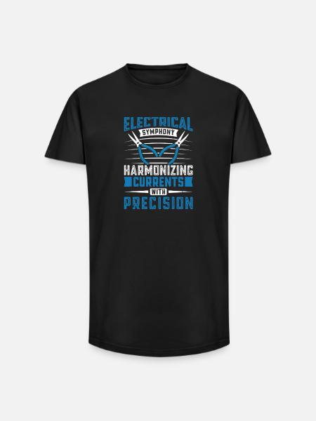 Electrician, Electronics Technician, Electrician - Long Fit Men's T-Shirt - black