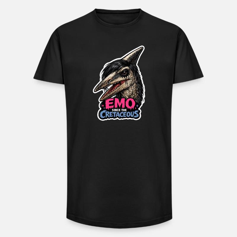 Emo-dinosaurier, Trauriger Dino, Emotionaler - Long Fit Männer T-Shirt - Schwarz