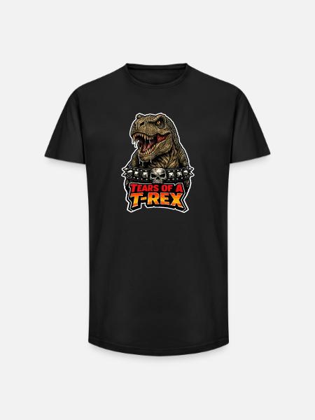 Emo Dinosaur, Sad Dino, Emotional - Long Fit Men's T-Shirt - black