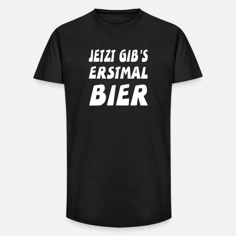 Bier - Long Fit Männer T-Shirt - Schwarz