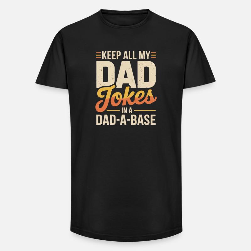Dad Jokes in der Dad-A-Base - Long Fit Männer T-Shirt - Schwarz