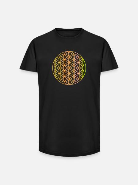 Flower of Life - Long Fit Men's T-Shirt - black