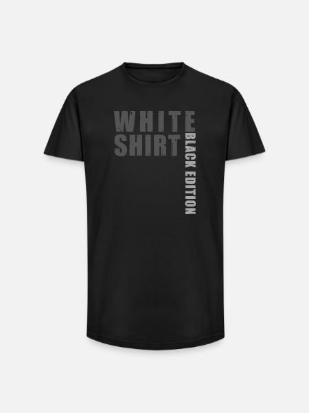 White Shirt Black Edition - Long Fit Men's T-Shirt - black