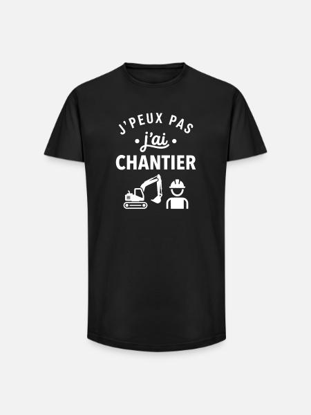 J'peux pas j'ai Chantier - T-shirt coupe longue homme - noir