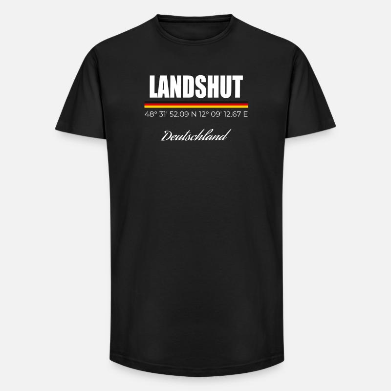 Landshut - Long Fit Männer T-Shirt - Schwarz