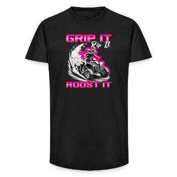 Quad ATV Woman Girl Four Wheeler - Long Fit Männer T-Shirt - Schwarz - Vorne - AI Model Male 185 light (185cm)