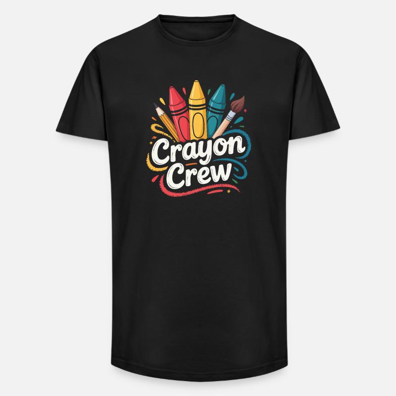 Crayon Crew Farbexplosion - Long Fit Männer T-Shirt - Schwarz