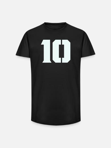 10- - Long Fit Männer T-Shirt - Schwarz