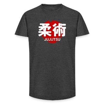 Jujutsu Martial Art GYM Japanese Kanji - Long Fit Men's T-Shirt - charcoal grey - Front - AI Model Male 185 light (185cm)