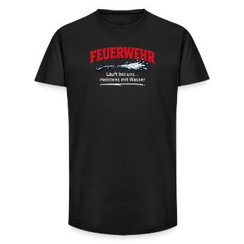 Feuerwehr lustiger Spruch für Feuerwehrmänner - Long Fit Männer T-Shirt - Schwarz - Vorne - AI Model Male 185 light (185cm)