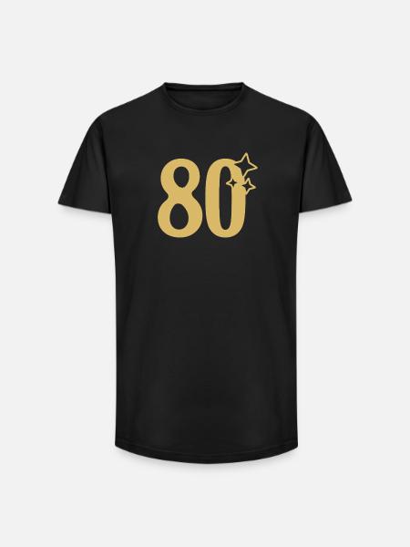 80e anniversaire 80e Étoile d’Or - T-shirt coupe longue homme - noir