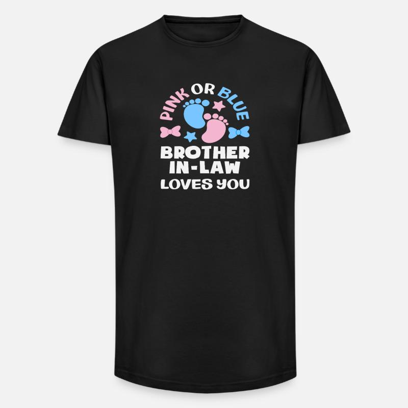 Pink Oder Blau Stiefbruder Gender Reveal - Long Fit Männer T-Shirt - Schwarz
