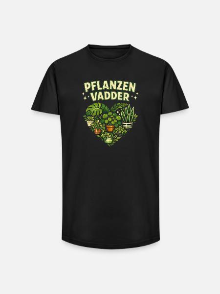 Pflanzenvadder - Retro Urban Jungle Geschenk - Long Fit Männer T-Shirt - Schwarz