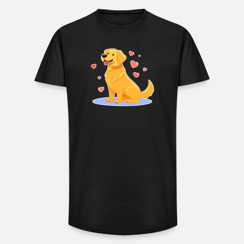 Goldiger Golden Retriever (Comic) - Long Fit Männer T-Shirt - Schwarz