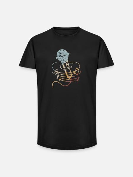 Singer Microphone Karaoke Musician Microphone Singing - Long Fit Men's T-Shirt - black