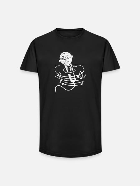 Singer Microphone Karaoke Musician Microphone Singing - Long Fit Men's T-Shirt - black