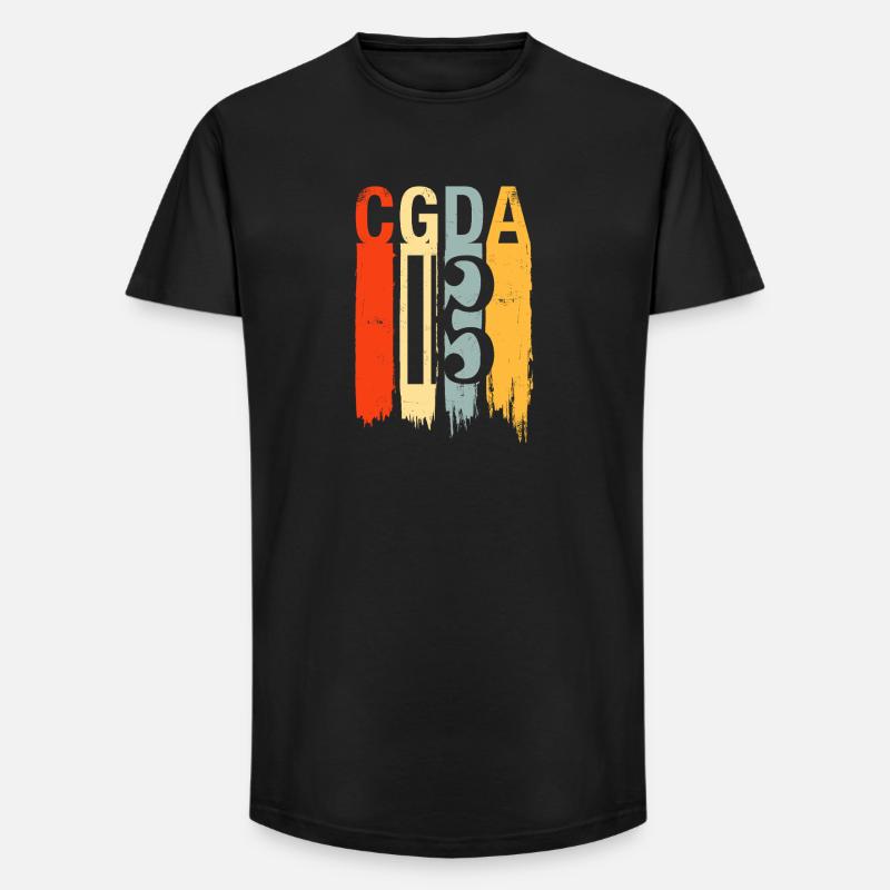 CGDA viola tuning string musician retro - Long Fit Men's T-Shirt - black