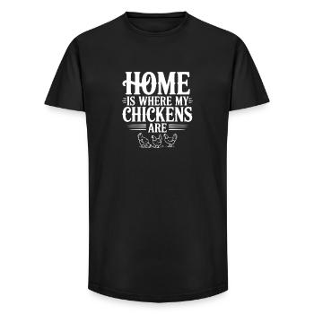 Home is Where My Chickens Are - Long Fit Men's T-Shirt - black - Front - AI Model Male 185 light (185cm)