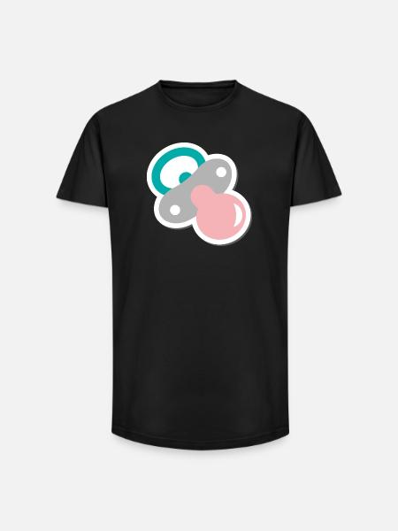 Sucette - T-shirt coupe longue homme - noir
