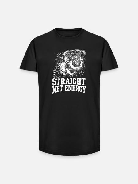 Cat,staright net energy,basketball,tabby cat ,funn - Long Fit Men's T-Shirt - black