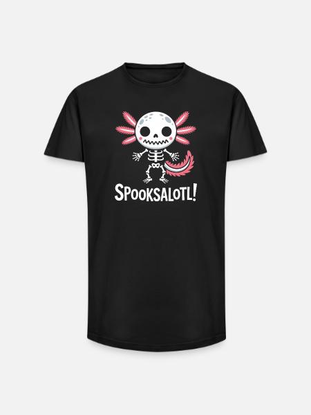 Spooky Skull with Pink Wings - Long Fit Men's T-Shirt - black