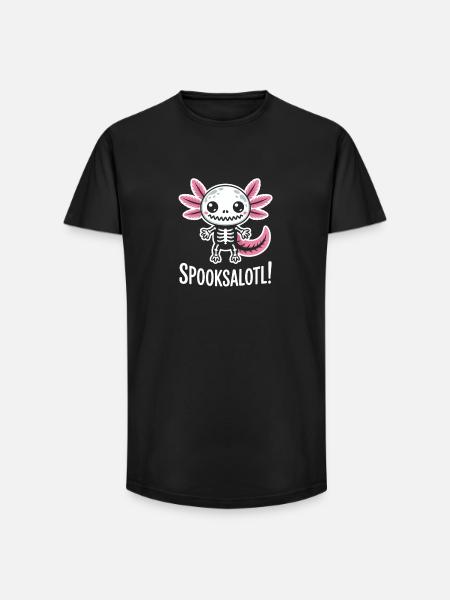 Cute Haunted Skeleton with Wings - Long Fit Men's T-Shirt - black