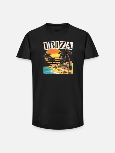 Ibiza Holidays - Long Fit Men's T-Shirt - black