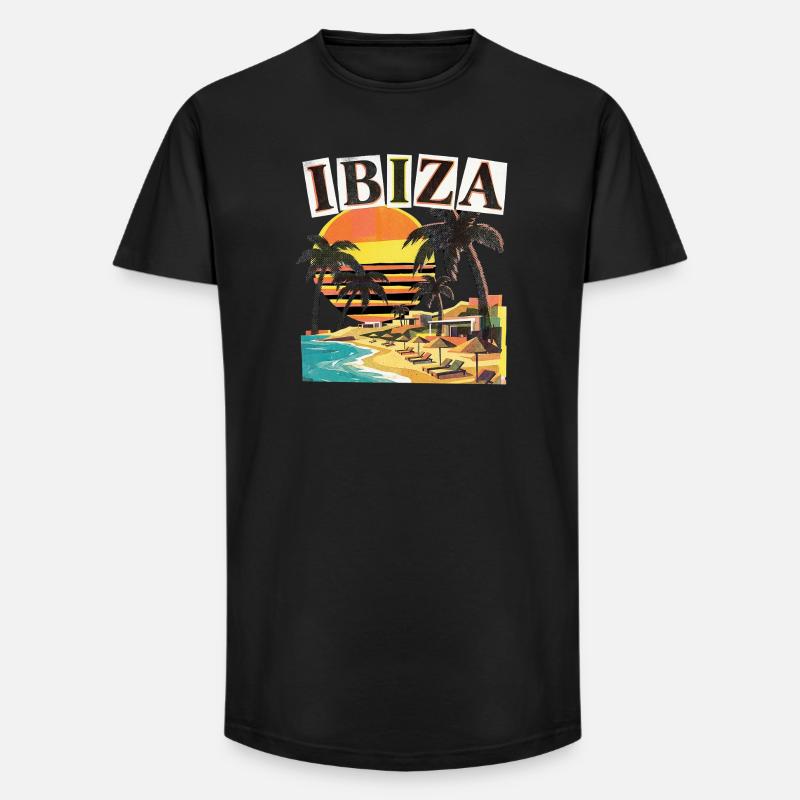 Ibiza Urlaub - Long Fit Männer T-Shirt - Schwarz
