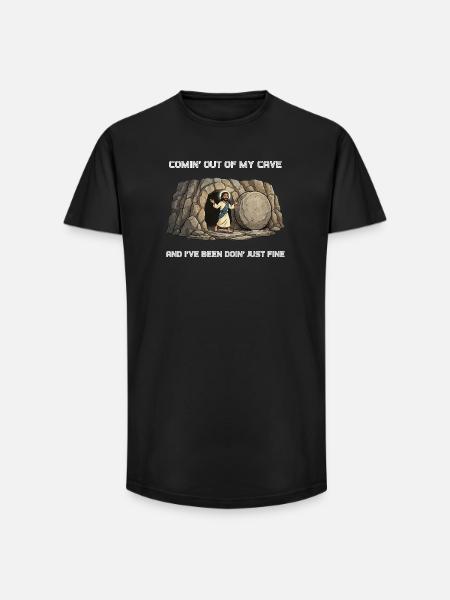 Résurrection de la Grotte Dicton. - T-shirt coupe longue homme - noir
