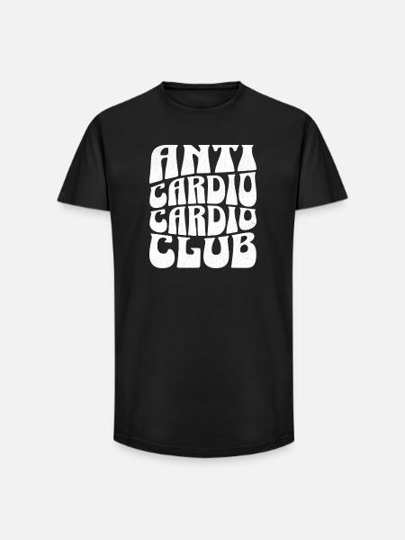 Anti Cardio Cardio Club – Umorismo da palestra - T-shirt uomo a vestibilità lunga - nero