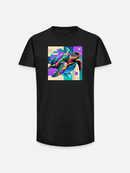 turtle - Long Fit Men's T-Shirt - black