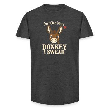 Donkey Lover Donkey Funny Donkey Farm Animal - Long Fit Men's T-Shirt - charcoal grey - Front - AI Model Male 185 light (185cm)