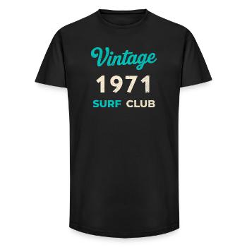 Cadeau vintage de l’année de naissance rétro du Surf Club 1971 - T-shirt coupe longue homme - noir - Devant - AI Model Male 185 light (185cm)