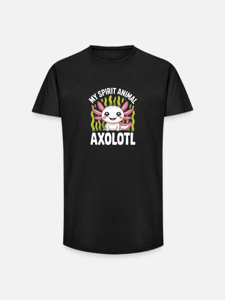 Mein Geisttier-Axolotl - Long Fit Männer T-Shirt - Schwarz
