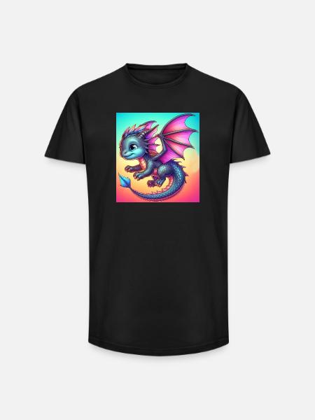 dragon - Long Fit Men's T-Shirt - black