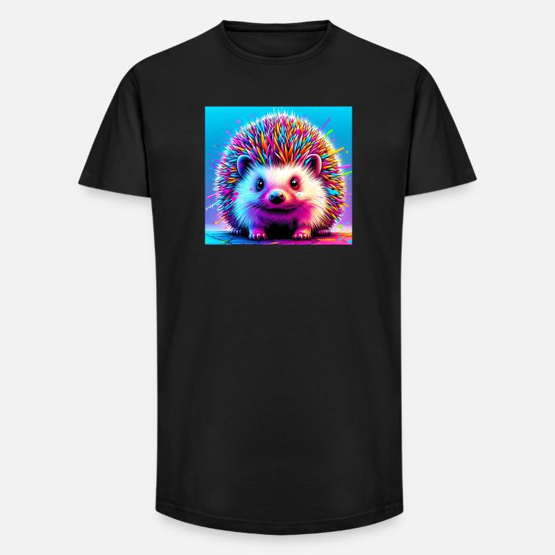 Igel - Long Fit Männer T-Shirt - Schwarz