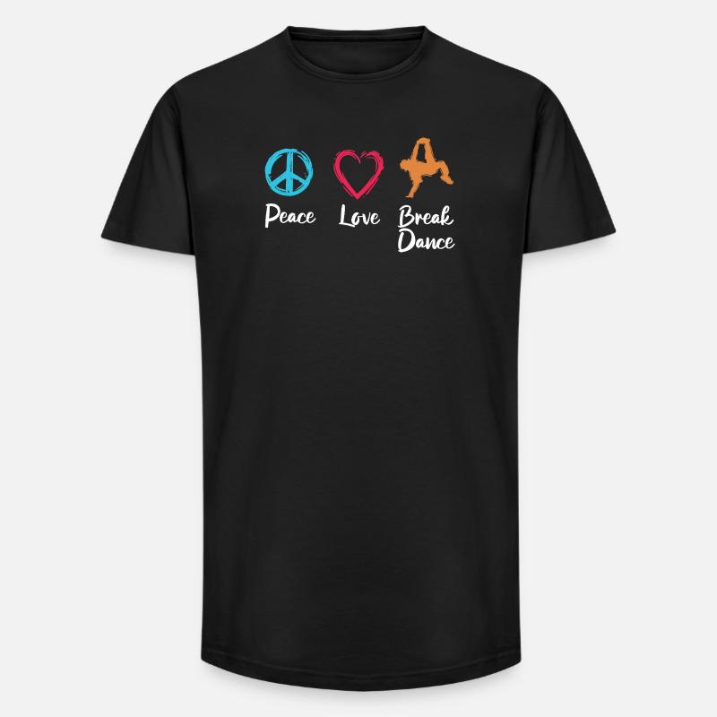 Frieden Liebe Breakdance - Long Fit Männer T-Shirt - Schwarz