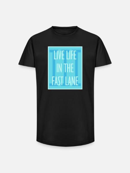 Life In The Fast Lane Schwimmer Lustig Pool Spruch - Long Fit Männer T-Shirt - Schwarz