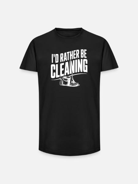 I'd Rather Be Cleaning - Long Fit Men's T-Shirt - black
