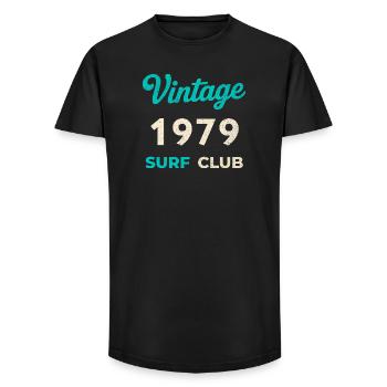 Cadeau vintage de l’année de naissance rétro du Surf Club 1979 - T-shirt coupe longue homme - noir - Devant - AI Model Male 185 light (185cm)
