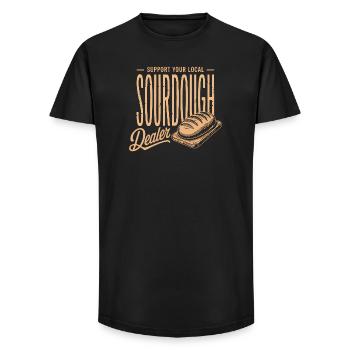 Support Local Sourdough Dealer - Long Fit Men's T-Shirt - black - Front - AI Model Male 185 light (185cm)