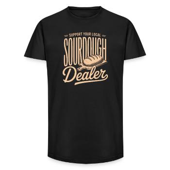 Local Sourdough Dealer Tee - Long Fit Men's T-Shirt - black - Front - AI Model Male 185 light (185cm)