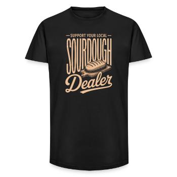 Sourdough Dealer Local Support - Long Fit Men's T-Shirt - black - Front - AI Model Male 185 light (185cm)