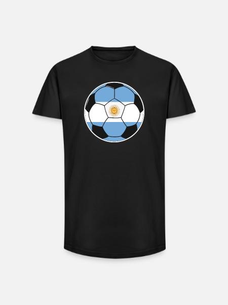 Fußball – Team Argentinien - Long Fit Männer T-Shirt - Schwarz