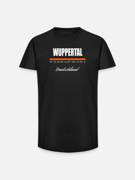 Wuppertal - Long Fit Männer T-Shirt - Schwarz