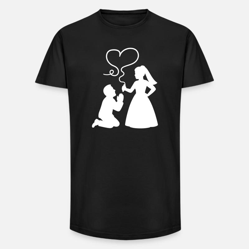 Brautpaar Ehepaar Hochzeit - Long Fit Männer T-Shirt - Schwarz